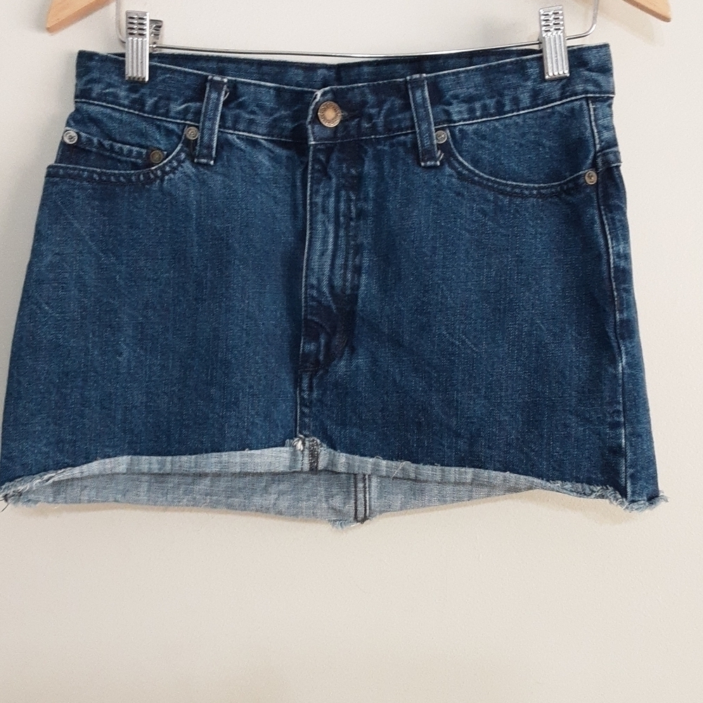 Free People mini denim skirt casual women 2 rodeo festival blue y2k